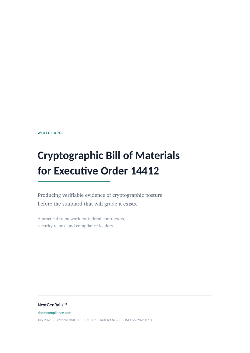 Cover: Cryptographic Bill of Materials for Executive Order 14412